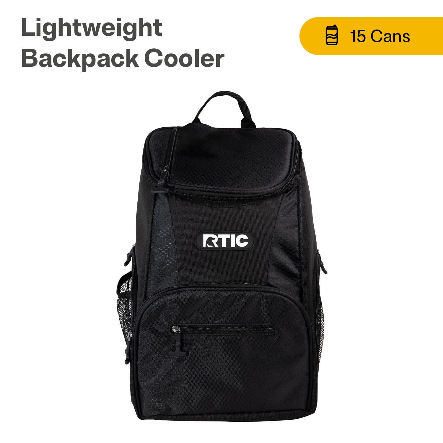 Black Heavy-Duty Polyester Insulated Backpack Cooler Bag