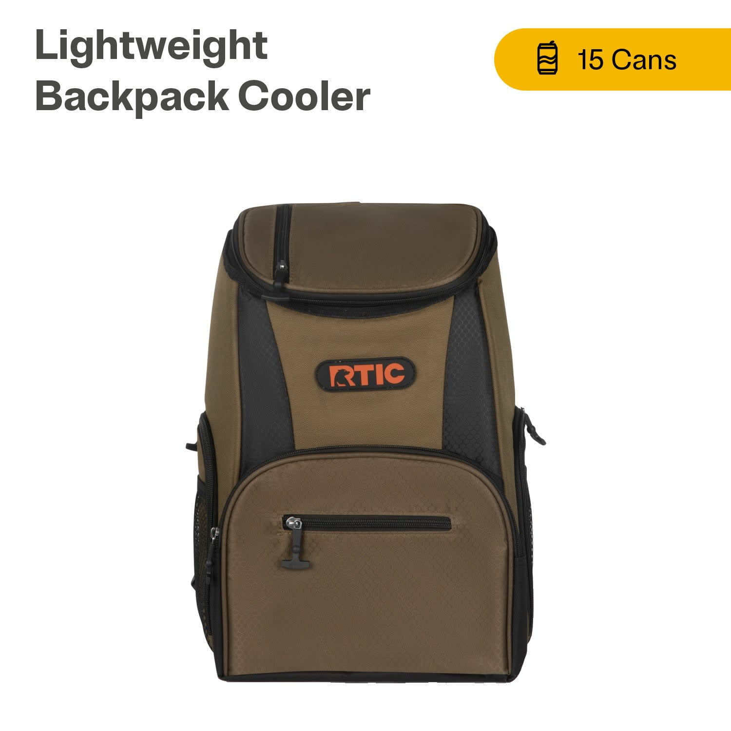 RTIC 15-Can Insulated Backpack Cooler for Hiking Camping, Extra