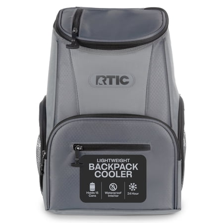 RTIC 15-Can Lightweight Cooler Backpack with Pockets, Smoke
