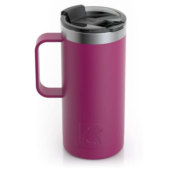RTIC 16 OZ Stainless Steel Insulated Travel Mug, Splash-Proof Lid, Very Berry