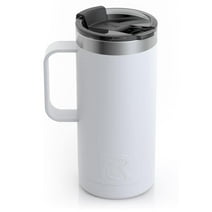 RTIC 16 OZ Stainless Steel Insulated Travel Mug, Splash-Proof Lid, White