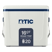 RTIC 16 Qt 20-Can Road Trip Ice Chest Cooler, Cool Grey & Navy