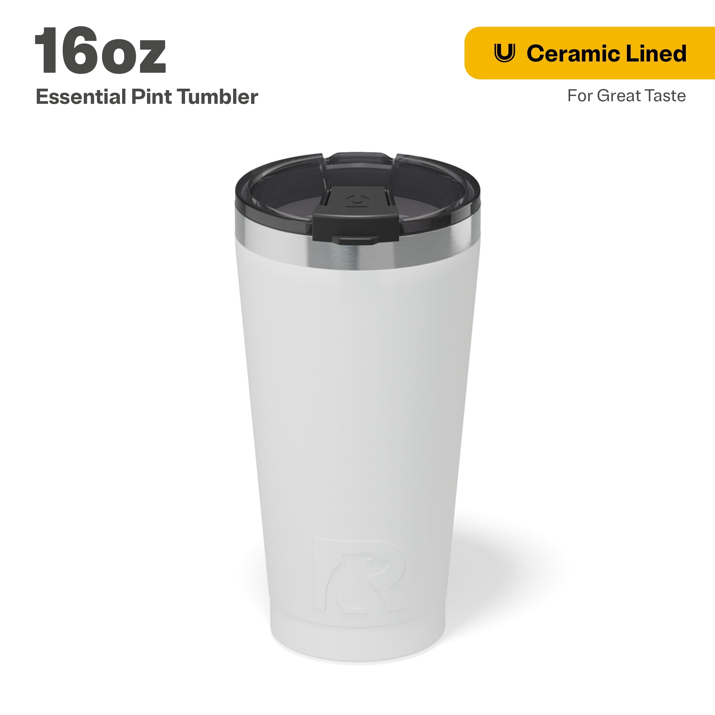 RTIC 16 oz Ceramic Lined Insulated Essential Pint Tumbler, Splash