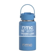 RTIC 16 oz Ceramic Lined Insulated Outback Bottle, Leak Resistant, Denim