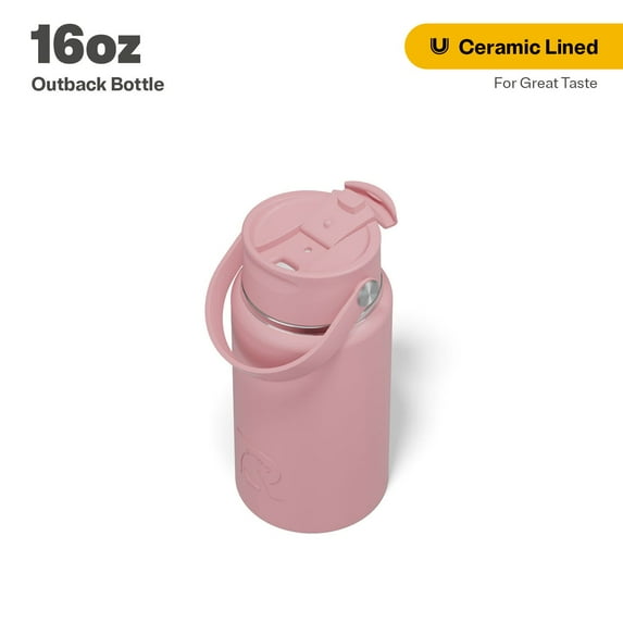 RTIC 16 oz Ceramic Lined Insulated Outback Bottle, Leak Resistant, Dusty Rose