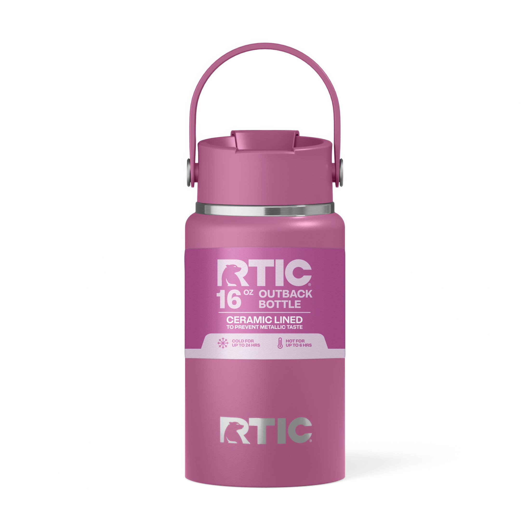 RTIC 16 oz Ceramic Lined Insulated Outback Bottle, Leak Resistant, Orchid