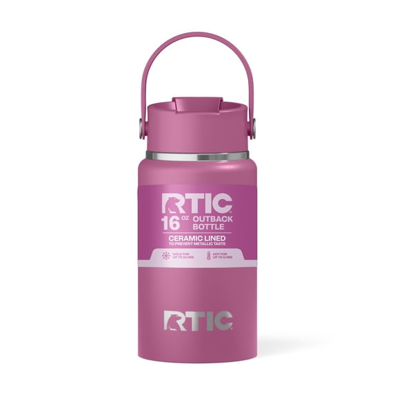 RTIC 16 oz Ceramic Lined Insulated Outback Bottle, Leak Resistant, Orchid