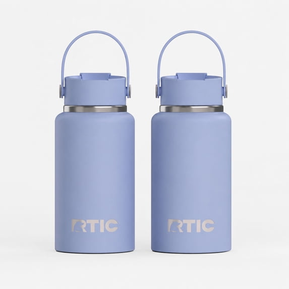 RTIC 16 oz Ceramic Lined Insulated Outback Water Bottle, Leak Resistant, 2 Pack, Periwinkle