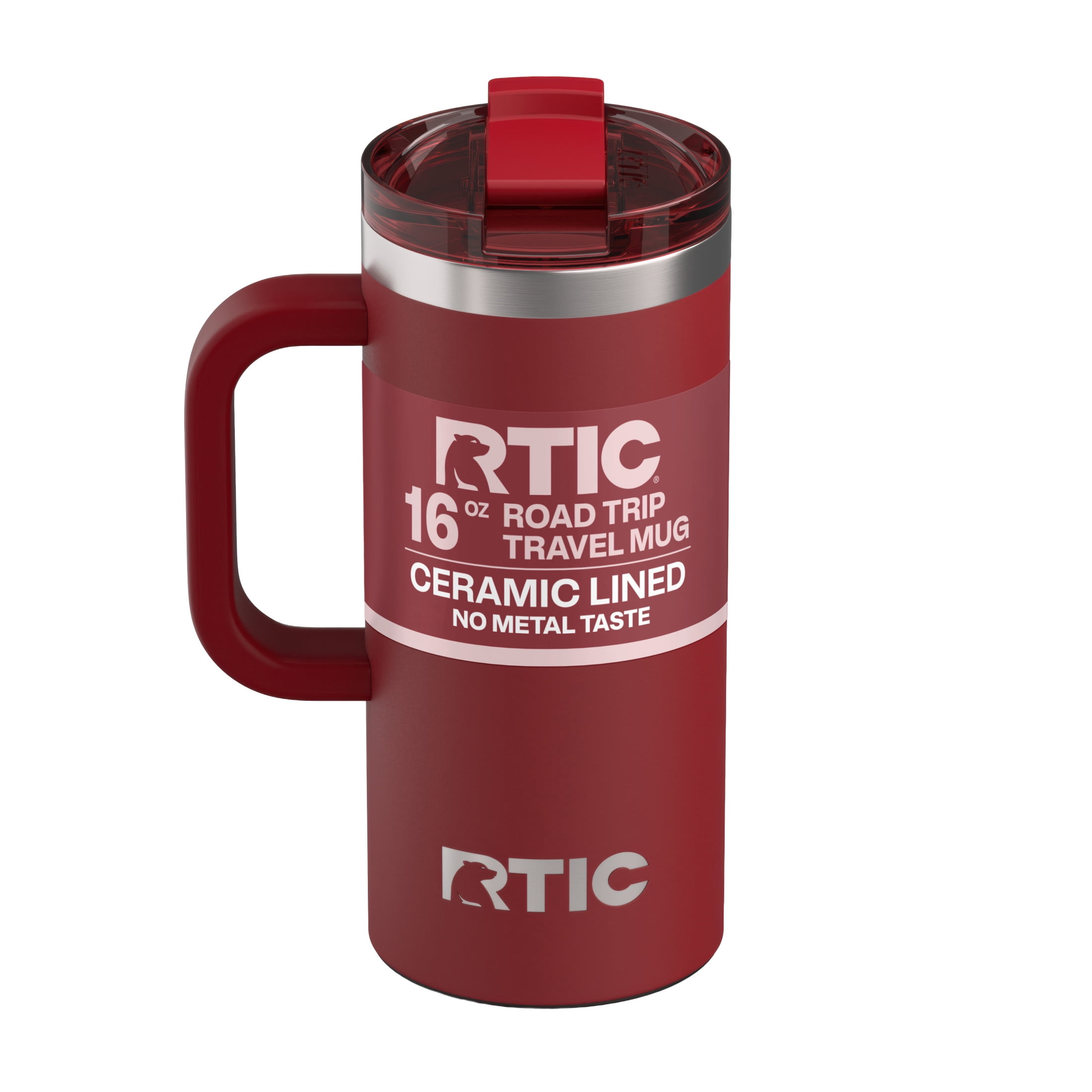 RTIC 16 oz Ceramic Lined Insulated Road Trip Travel Mug, Leak-Resistant  Lid, Flag Red - Walmart.com