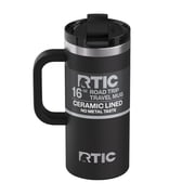 RTIC Road Trip 16 oz Ceramic Lined Leak-Resistant Lid Travel Mug, Black