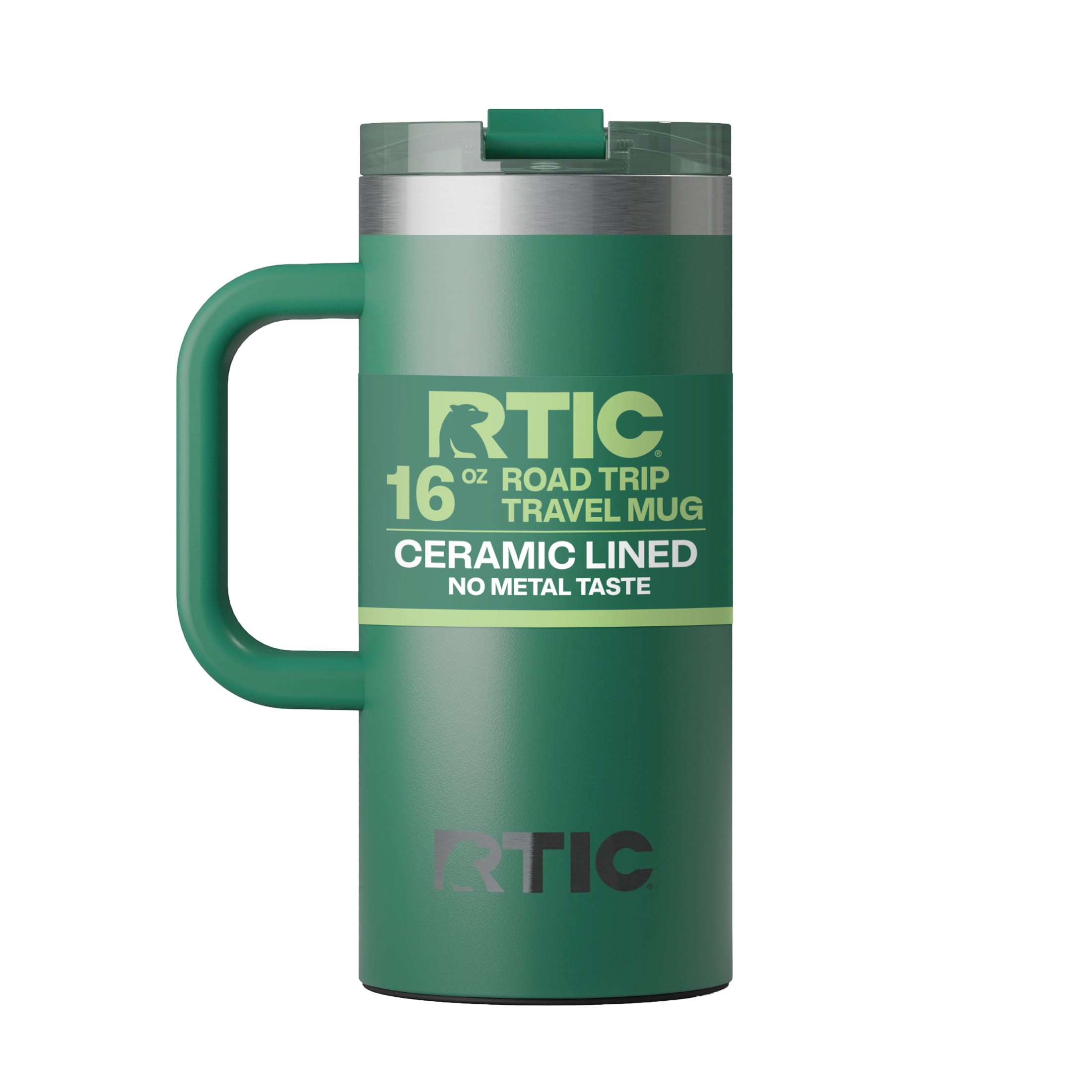 RTIC 16 oz Ceramic Lined Insulated Travel Mug, Leak-Resistant Lid