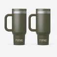 thumbnail image 1 of RTIC 16 oz Ceramic Lined Road Trip Tumbler, Leak-Proof Covered Straw Lid, 2 Pack, Olive, 1 of 7