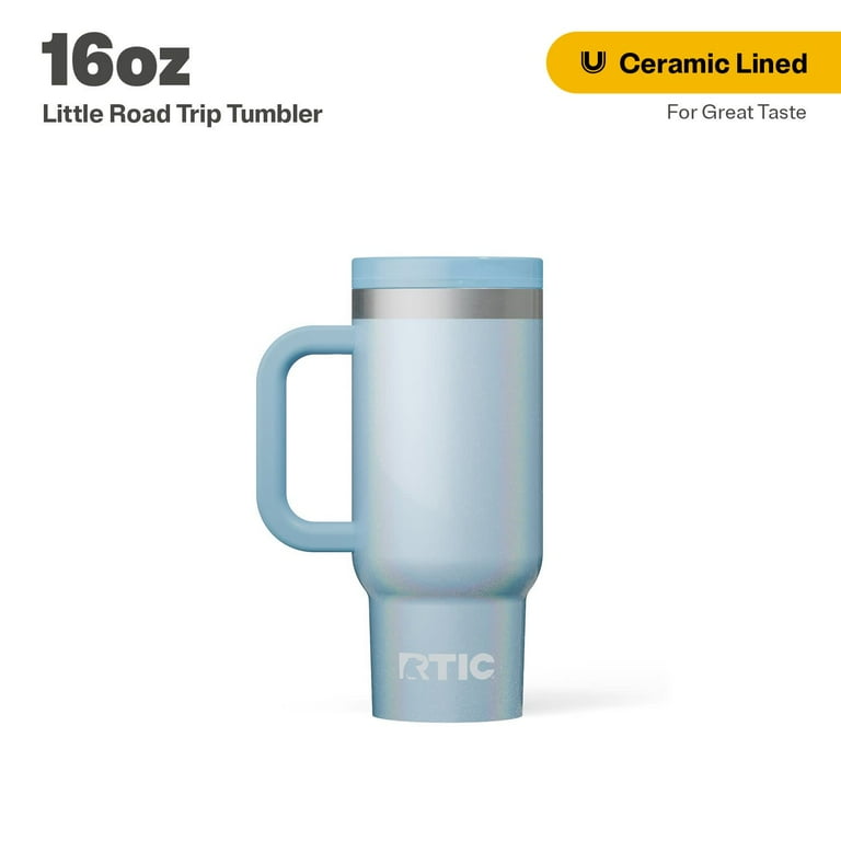 RTIC 16 oz Ceramic Lined Road Trip Tumbler, Leak-Proof Covered