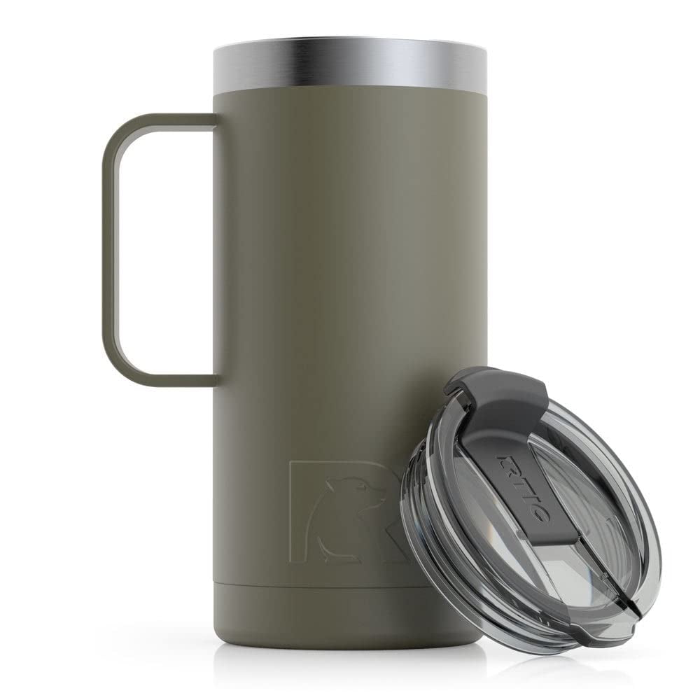 Stainless Steel Insulated 16 Oz Coffee Mug With Lid & Handle – Iron Flask