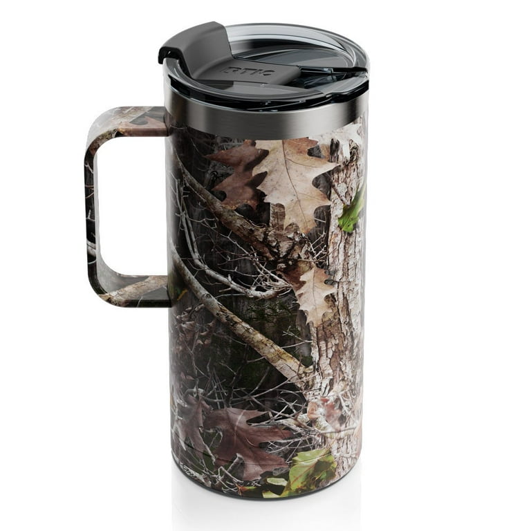 RTIC 16 oz Coffee Travel Mug with Lid and Handle, Stainless Steel Vacuum- Insulated, Hot and Cold Drink, for Car, Camping, Kanati Camo 