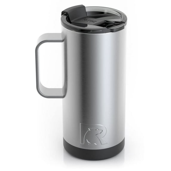 RTIC 16 oz Stainless Steel Insulated Travel Mug, Splash-Proof Lid, Stainless