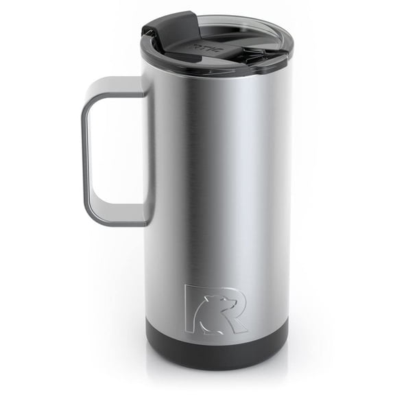 RTIC 16 oz Stainless Steel Insulated Travel Mug, Splash-Proof Lid, Stainless