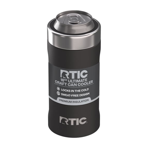 RTIC 16 oz Stainless Steel Insulated Ultimate Craft Can Cooler, Black