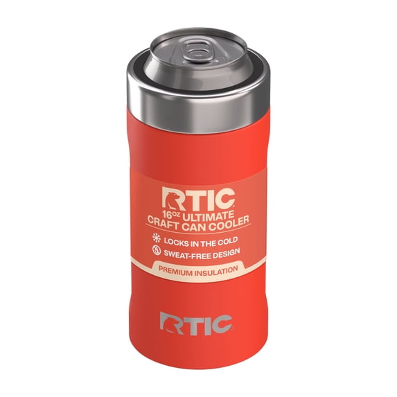 RTIC 16 oz Stainless Steel Insulated Ultimate Craft Can Cooler, Persimmon