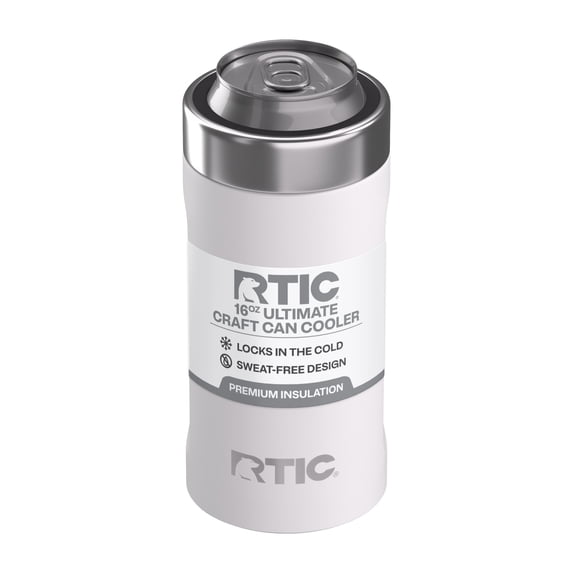 RTIC 16 oz Stainless Steel Insulated Ultimate Craft Can Cooler, White