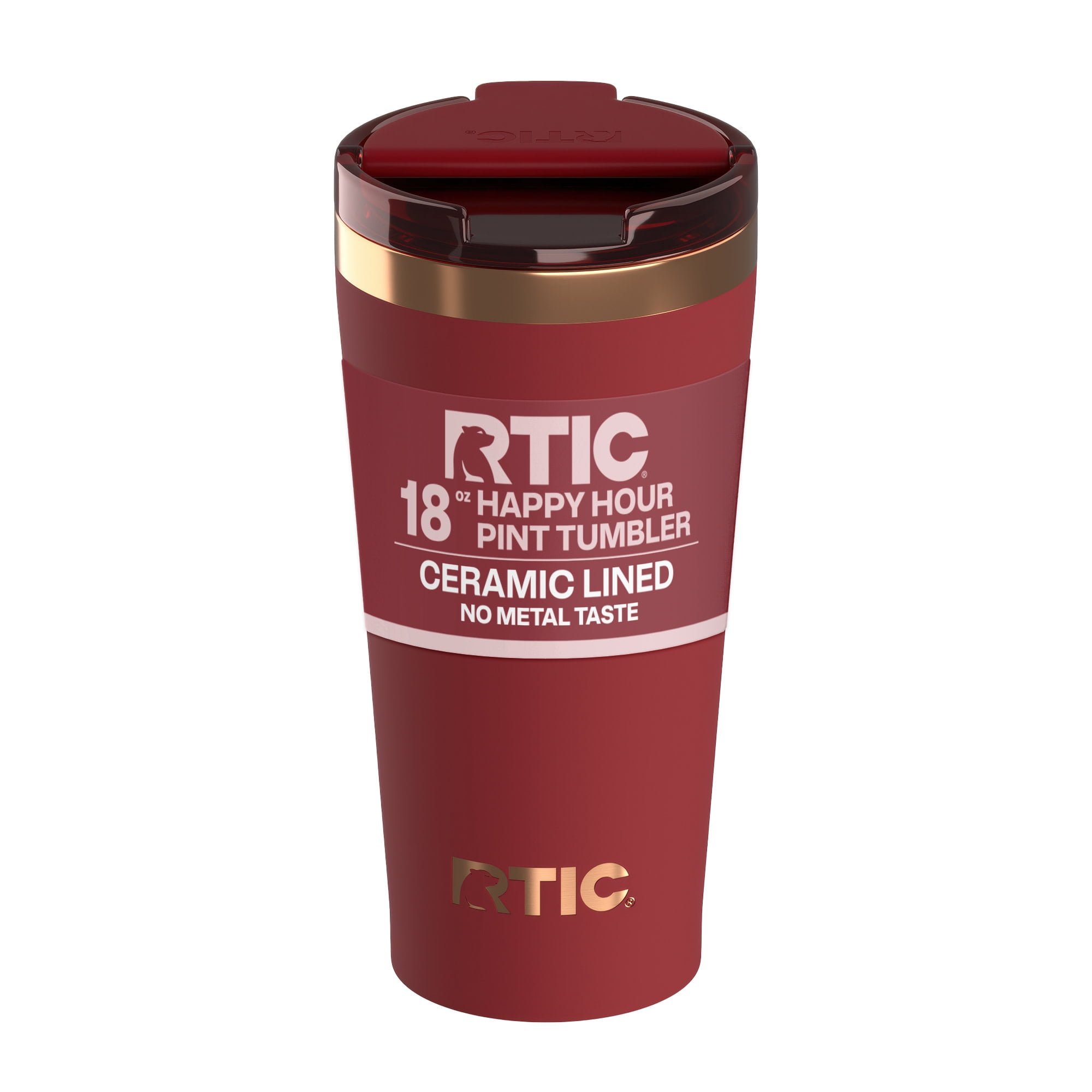 RTIC 18 oz Ceramic Lined Insulated Happy Hour Pint Tumbler, Leak