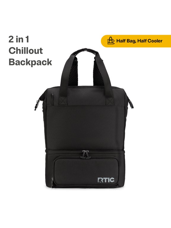 2-in-1 Chillout Backpack, 16 Ltr Hybrid Bag Cooler, Fits 10 Cans, Black