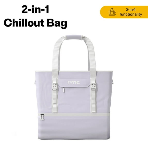 RTIC 2-in-1 Chillout Bag, Hybrid Cooler Bag with Cooler Compartment, Dusty Lilac