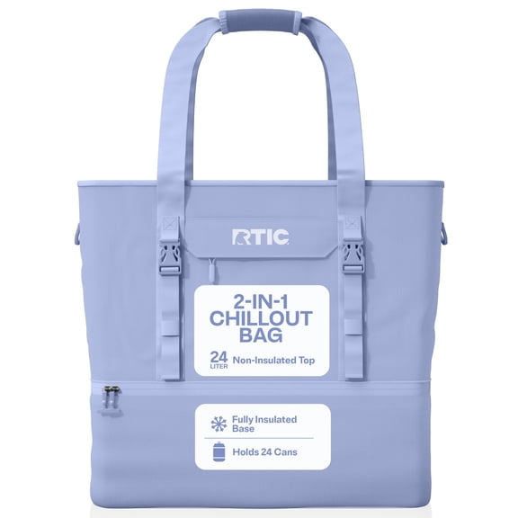 RTIC 24-Can, 25 Ltr, 2-in-1 Chillout Bag, Hybrid Cooler Bag with Cooler Compartment, Periwinkle