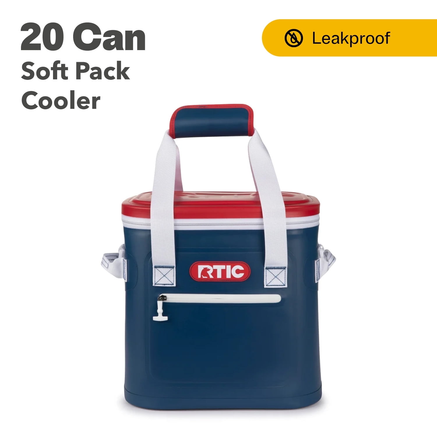 RTIC 20 Can Soft Pack Cooler, Leakproof Ice Chest Cooler with Waterproof Zipper, Deep Harbor