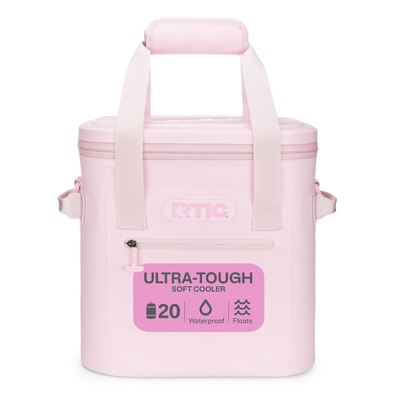RTIC 20 Can Ultra-Tough Soft Cooler, 15 Qt, Leakproof, Waterproof Zipper, Pale Pink