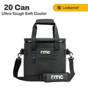 RTIC 20 Can Ultra-Tough Soft Cooler, Leakproof Cooler, Waterproof Zipper, Black