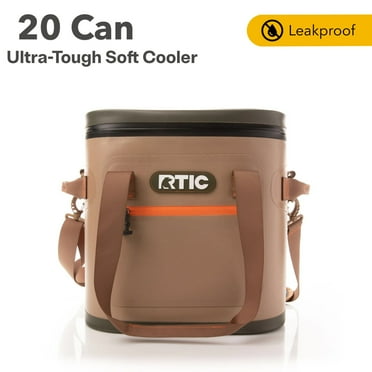RTIC 20 Can Ultra-Tough Soft Cooler, 15 Qt, Leakproof with Waterproof Zipper, Tan
