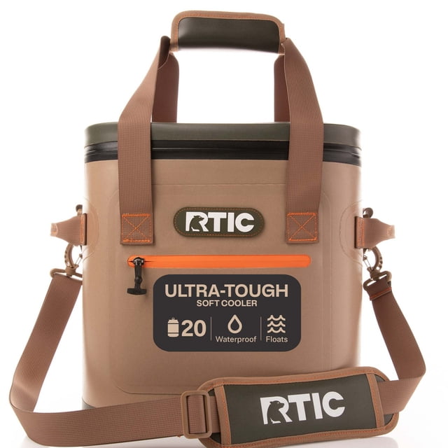 RTIC 20-Can, 15 Qt, Ultra-Tough Soft Cooler, Leakproof, Waterproof, Tan