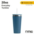 RTIC 20 OZ Ceramic Lined Everyday Tumbler, SpillResistant Straw Lid