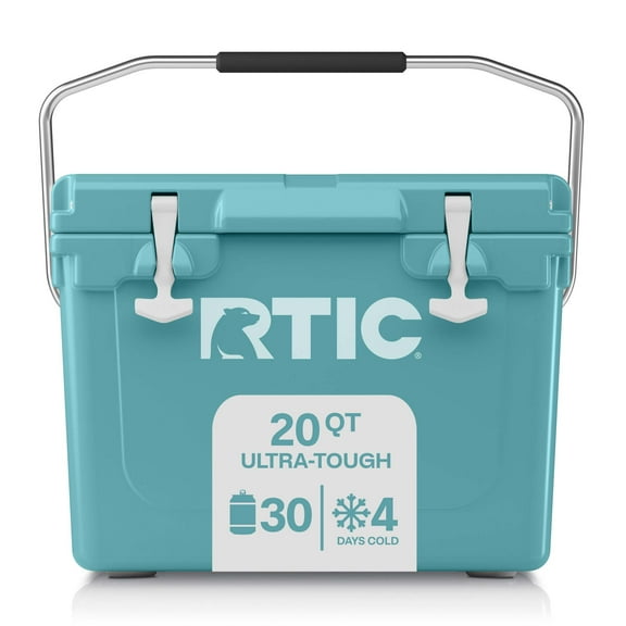 RTIC 20 QT Ultra-Tough Rotomolded Hard-Sided Ice Chest Cooler, Fits 30 Cans, Lagoon