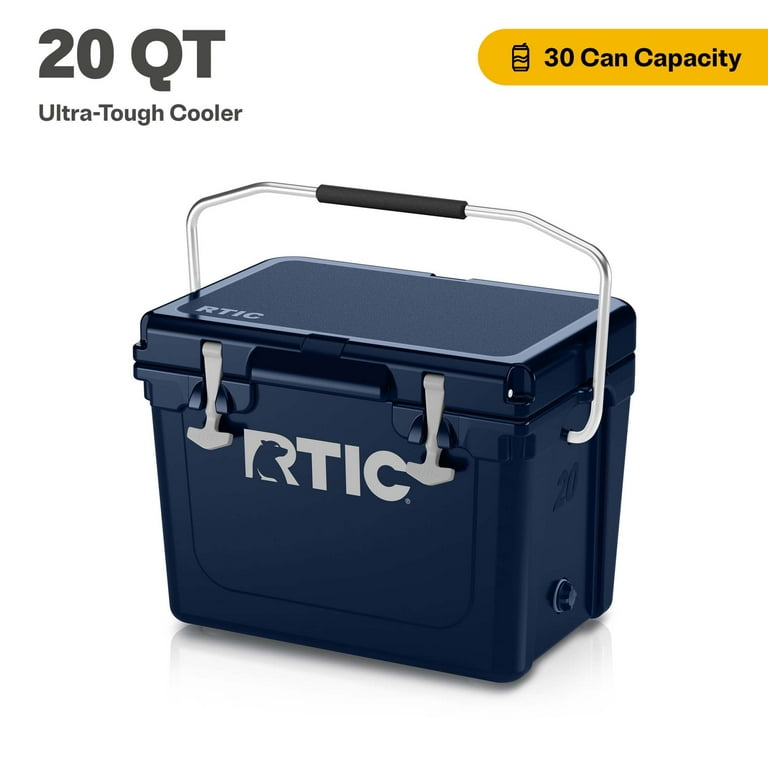RTIC 20QT Ultra-Tough Rotomolded Cooler, Navy Blue, Fits 30 Cans