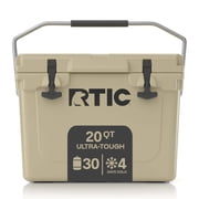 RTIC 20 QT Ultra-Tough Rotomolded Hard-Sided Ice Chest Cooler, Fits 30 Cans, Tan