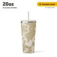 thumbnail image 1 of RTIC 20 oz Ceramic Lined Everyday Tumbler, Spill-Resistant Straw Lid, Brown Cow Hide, 1 of 6