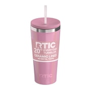 RTIC 20 oz Ceramic Lined Everyday Tumbler, Spill-Resistant Straw Lid, Dusty Rose Glitter