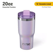 RTIC 20 oz Ceramic Lined Insulated Essential Tumbler, Leak-Resistant Lid, Lavender Glitter