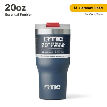 RTIC 20 oz Ceramic Lined Insulated Essential Tumbler, Leak-Resistant Lid, Patriot