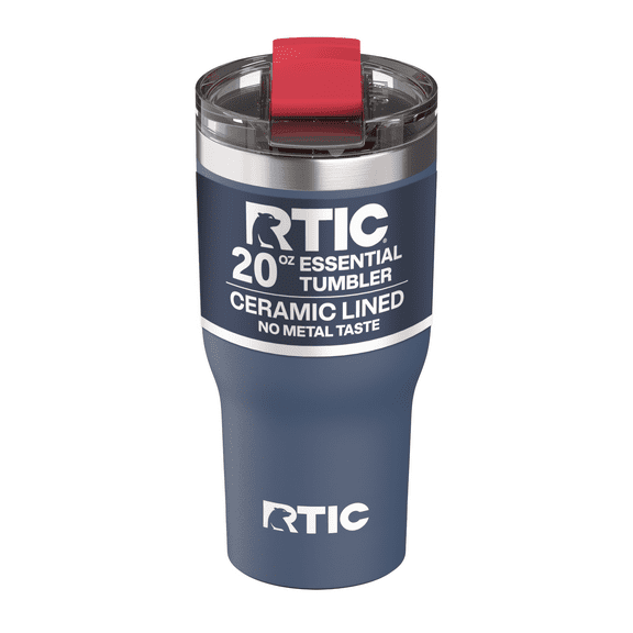 RTIC 20 oz Ceramic Lined Insulated Essential Tumbler, Leak-Resistant Lid, Patriot