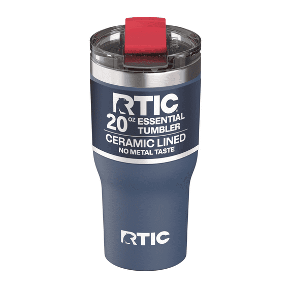 RTIC 20 oz Ceramic Lined Insulated Essential Tumbler, Leak-Resistant Lid, Patriot