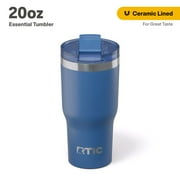RTIC 20 oz Ceramic Lined Insulated Essential Tumbler, Leak-Resistant Lid, Pond