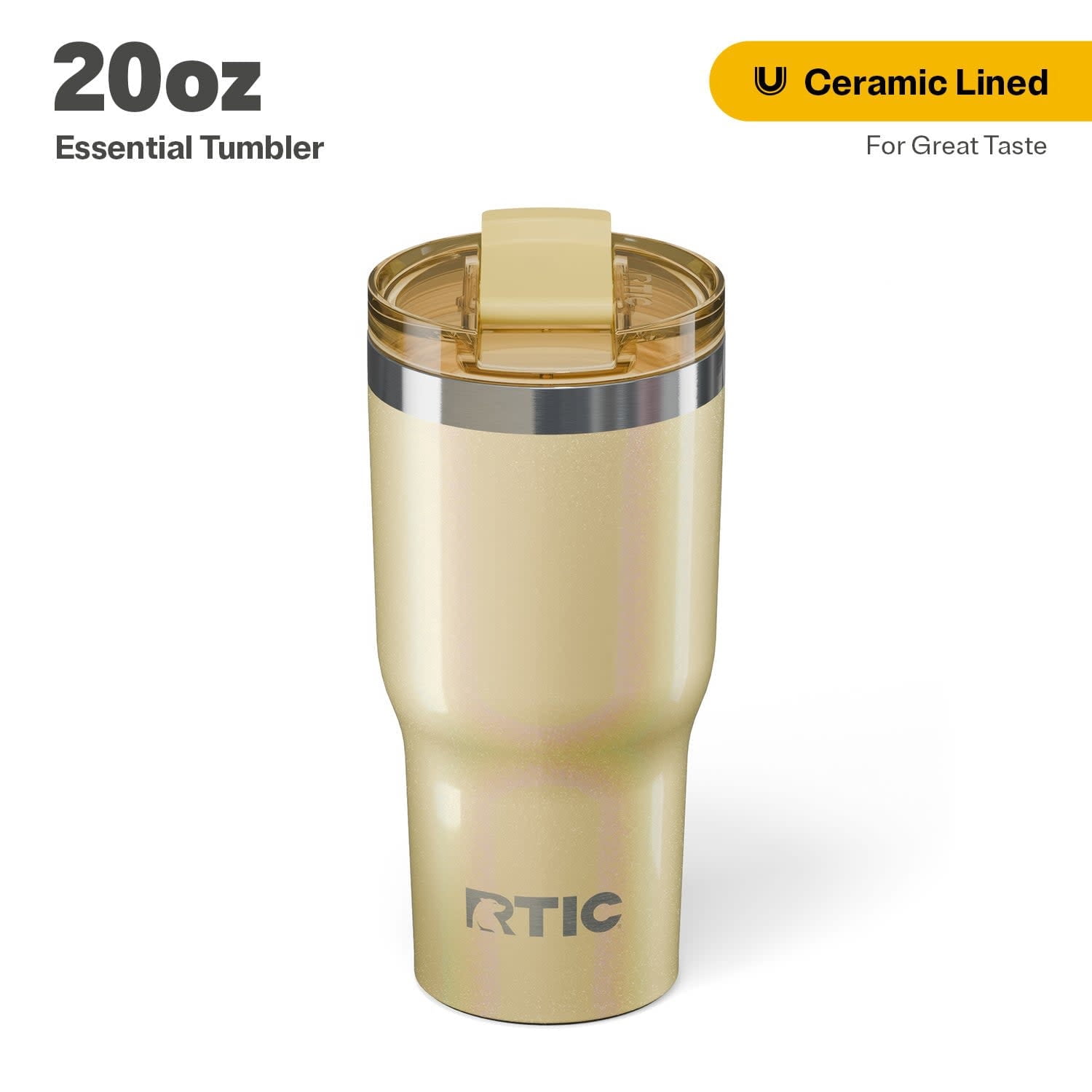 RTIC 20 oz Ceramic Lined Insulated Essential Tumbler, Leak