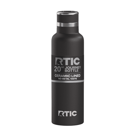RTIC 20 oz Ceramic Lined Insulated Journey Water Bottle, Leak-Proof Lid, Black