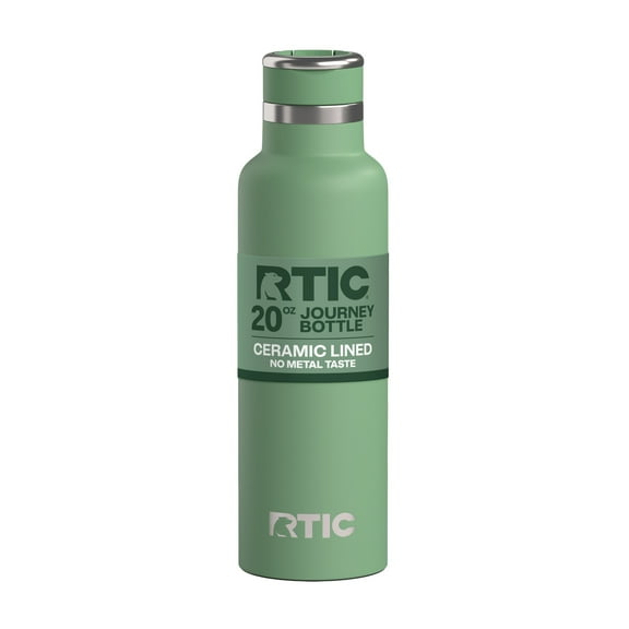RTIC 20 oz Ceramic Lined Insulated Journey Water Bottle, Leak-Proof Lid, Sage