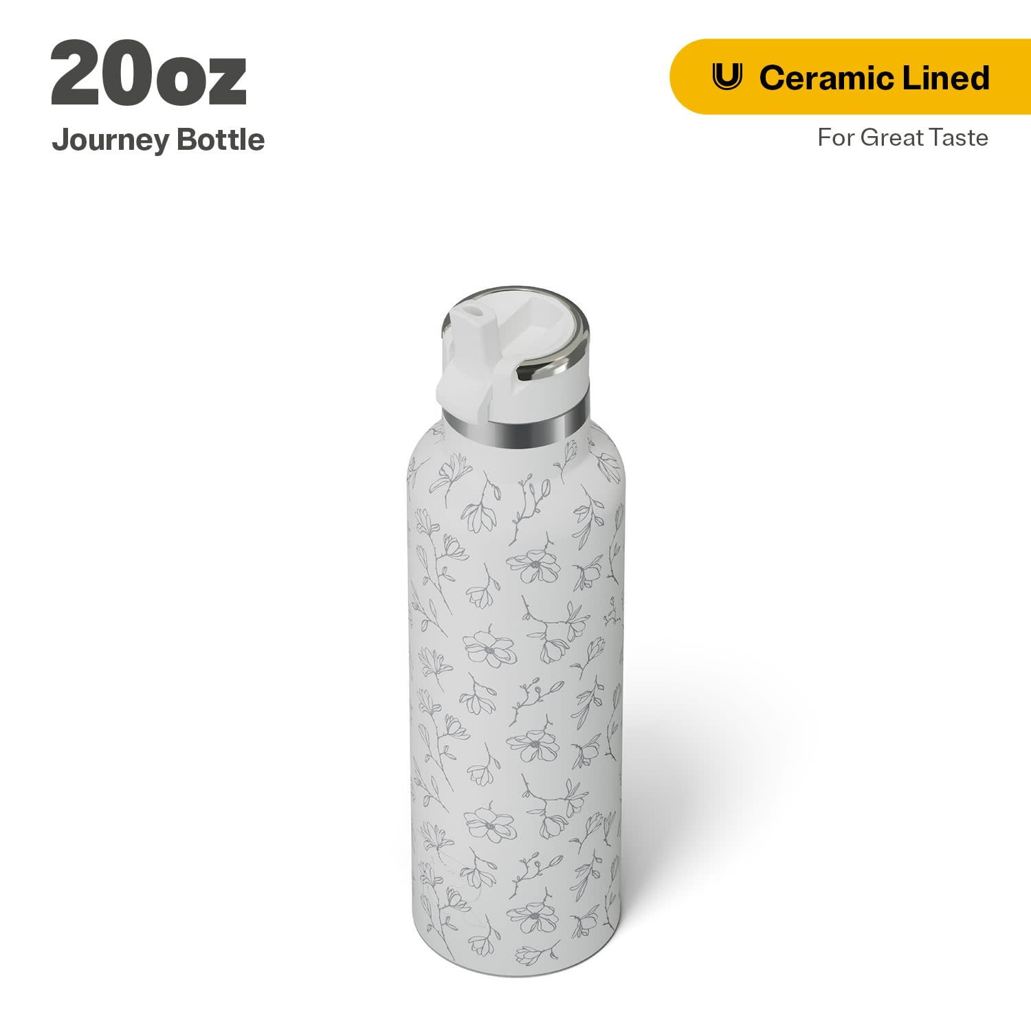 RTIC 20 oz Ceramic Lined Insulated Journey Water Bottle, Leak