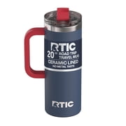RTIC 20 oz Ceramic Lined Insulated Road Trip Travel Mug with Leak-Resistant Lid, Patriot