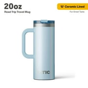 RTIC 20 oz Ceramic Lined Insulated Road Trip Travel Mug, Leak-Resistant Lid, RTIC Ice Glitter
